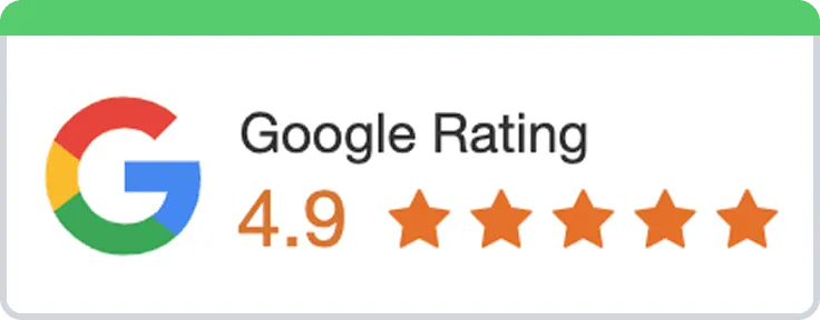 Google rating 4.9 stars